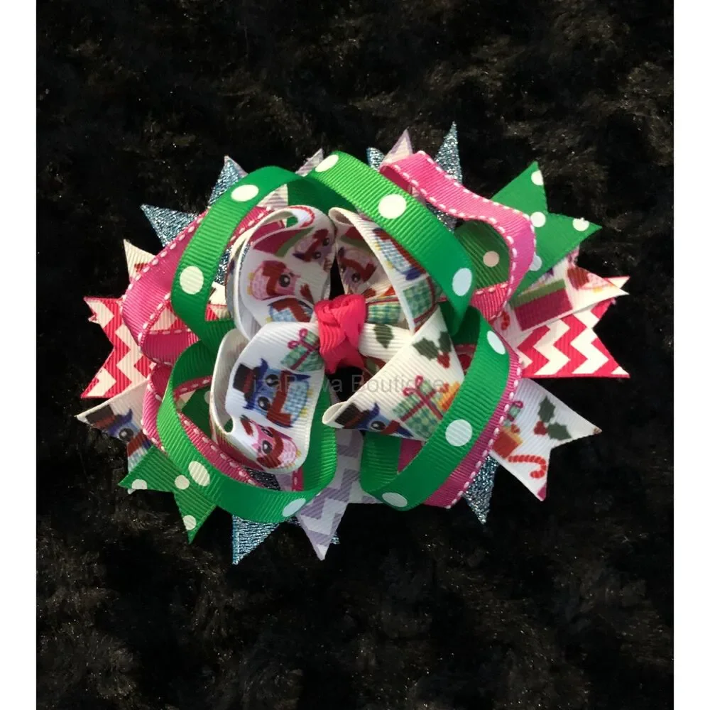 Owls & Presents Boutique Deluxe Bow  5B2539  handmade